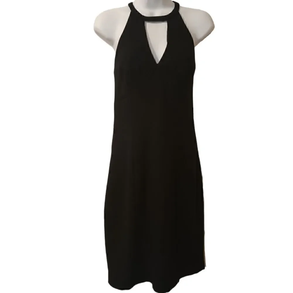 Tracy Reese black wool blend halter dress size 8